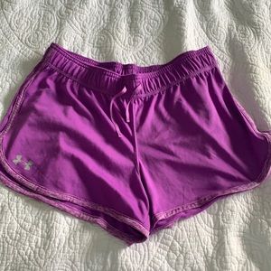 Purple under armor shorts